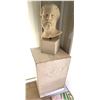 Image 2 : Contemporary Cast Marble Head of a Bearded Male Figure 26"H on Pedestal Stand 18" x 18" x 36"