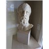 Image 4 : Contemporary Cast Marble Head of a Bearded Male Figure 26"H on Pedestal Stand 18" x 18" x 36"