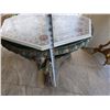 Image 18 : Baroque Revival Style Table w/ Sculptured Winged Figures Base & Floral Top 38" Dia, 33"H