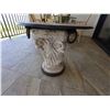 Image 2 : Round Table w/ Removable Floral Stone Top  27" Dia, 22"H & Column Pedestal Base 16" x 16" x 22"H