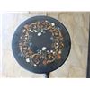 Image 4 : Round Table w/ Removable Floral Stone Top  27" Dia, 22"H & Column Pedestal Base 16" x 16" x 22"H