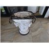 Image 7 : Round Table w/ Removable Floral Stone Top  27" Dia, 22"H & Column Pedestal Base 16" x 16" x 22"H