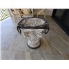 Image 9 : Round Table w/ Removable Floral Stone Top  27" Dia, 22"H & Column Pedestal Base 16" x 16" x 22"H
