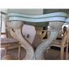 Image 10 : Round Outdoor Table w/ Glass Top, Sculptured Fish Base 48" Dia, 29"H & 4 Wicker Chairs