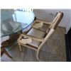 Image 13 : Round Outdoor Table w/ Glass Top, Sculptured Fish Base 48" Dia, 29"H & 4 Wicker Chairs