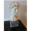 Image 2 : Classical Cast Male Bust Sculpture on Stone Base  Signed by Arnaldo Giannelli 5" x 5" x 15"H