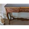 Image 3 : French Rococo-Style Carved & Gilded Wood Console Table w/ Stone Top 14" x 13" x 34"H