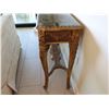 Image 9 : French Rococo-Style Carved & Gilded Wood Console Table w/ Stone Top 14" x 13" x 34"H