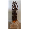 Image 1 : Balinese Hardwood Sculpture of a Dancer on Cast Column Base 43"H