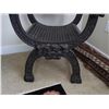 Image 4 : Vintage Chinese Dark Hardwood Carved Throne-Style Chair w/ Curved Slatted Seat, Owl & Dragon Motif 2