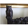 Image 8 : Vintage Chinese Dark Hardwood Carved Throne-Style Chair w/ Curved Slatted Seat, Owl & Dragon Motif 2