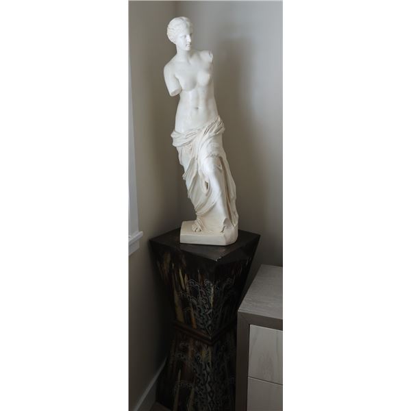Venus de Milo Contemporary Cast Sculpture Reproduction 34"H on Lacquered Stand 14" x 14" x 34"