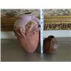 Image 4 : Qty 2 Ceramic Urns: Geometric & Leaf Design, Misc Sizes