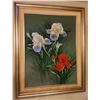 Image 1 : Hawaiian Floral Still Life Painting on Silk by David Lee w/ Calligraphy, Framed 39" x 49"
