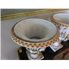 Image 3 : Qty 2 Vintage Italian Porcelain Footed Vases by Capodimonte 13" Dia, 18"H
