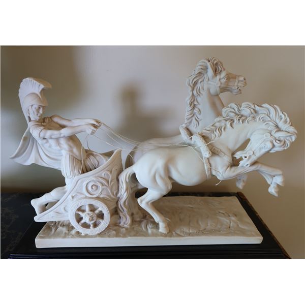 Italian Chariot Racer Sculpture by Amilcare Santini 15" x 5" x 12"H