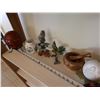 Image 8 : Misc Décor: Wooden Mortar & Pestle, Carved Birds, Floral Jar, etc Misc Sizes