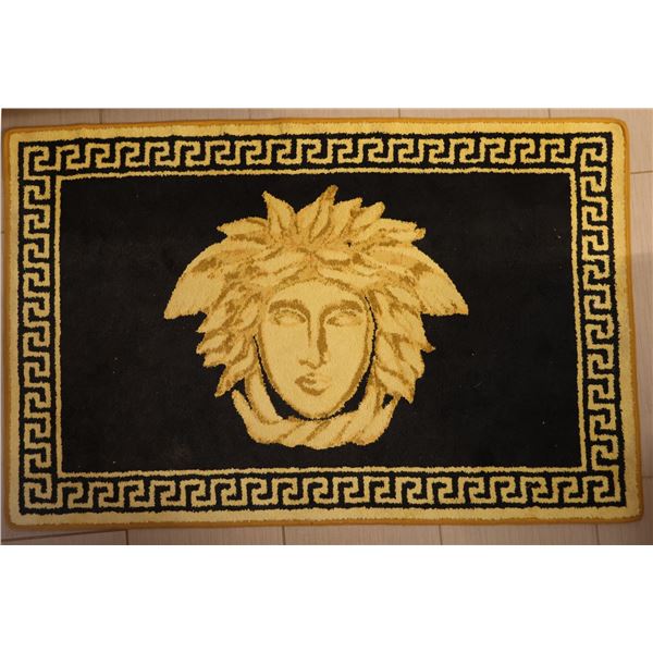 Contemporary Italian Designer Bath Mat w/ Medusa Head Motif, by Versace 48" x 31"