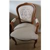 Image 1 : Carved French-Style Open Armchair w/ Cabriole Legs & Tapestry Floral Fabric 22" x 18" x 38"H