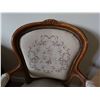 Image 2 : Carved French-Style Open Armchair w/ Cabriole Legs & Tapestry Floral Fabric 22" x 18" x 38"H