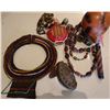 Image 1 : Misc Décor:  Woven Wall Hanging, Beaded Canteen, etc Misc Sizes