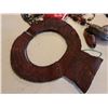 Image 9 : Misc Décor:  Woven Wall Hanging, Beaded Canteen, etc Misc Sizes