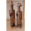 Image 1 : Qty 2 Asian Carved Wooden Figures Approx. 10"H