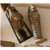 Image 1 : Qty 2 Egyptian Décor: Sphinx & Isis Metal Figurines, Misc Sizes