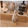 Image 1 : Misc Décor: Statue, Bust & 2 Urns, Misc Sizes