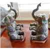 Image 1 : Qty 2 Contemporary Chinese Cloisonné Enamel Seated Elephant Lidded Boxes/Bookends 12"H