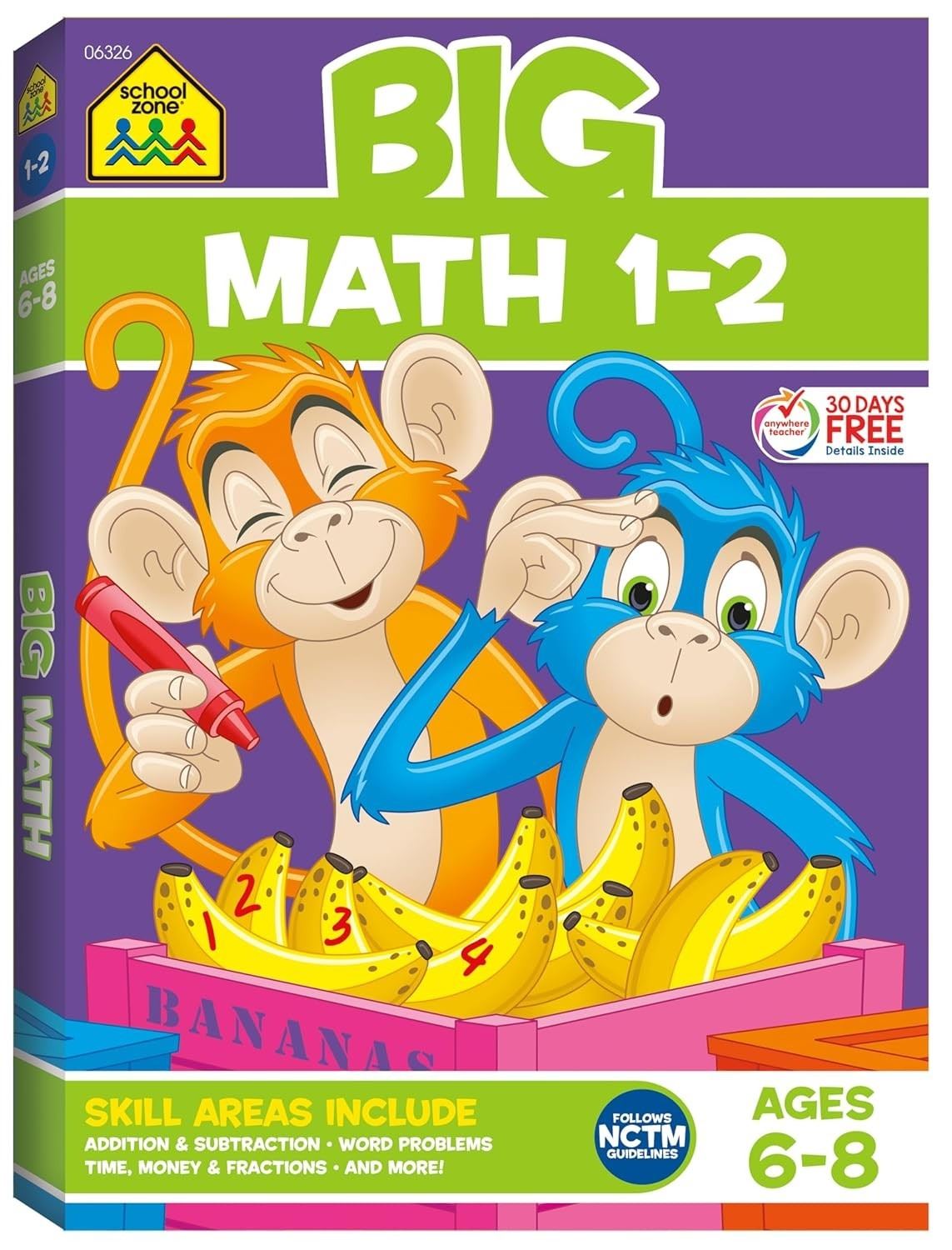 School Zone Big Math 1-2 Workbook