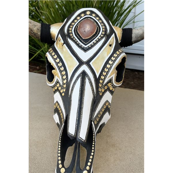 Hand Painted Steer Skull