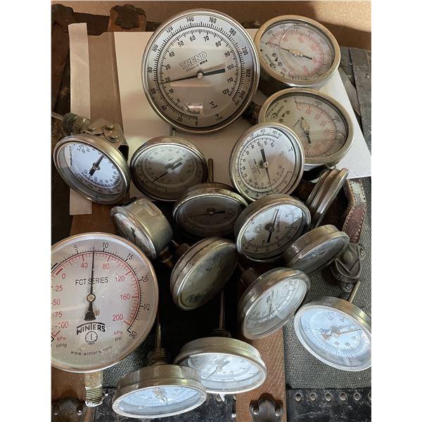 Assorted Pressure and Temperature Gauges