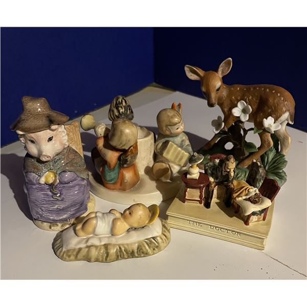 Assorted small porcelain figurines