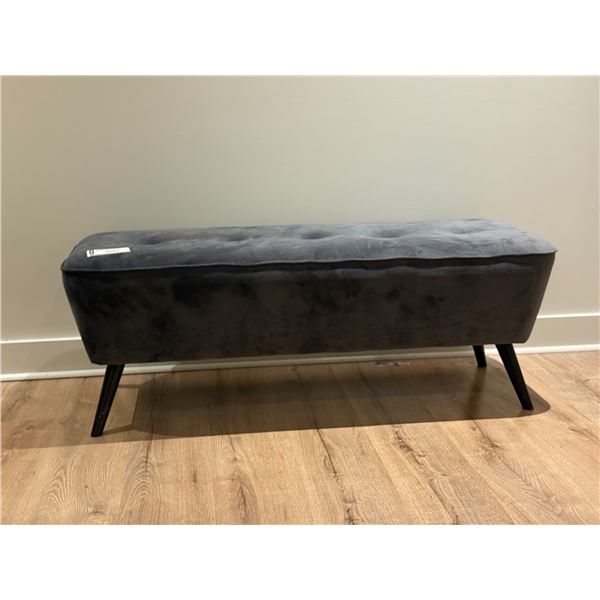 BANC EN VELOURS GRIS 48"x18"x18"