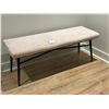Image 1 : BANC EN VELOURS BEIGE 47"x16"x17"