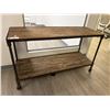 Image 1 : TABLE EN BOIS ET MÉTAL MOBILE 54"x20"x31"