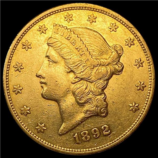 1892-CC $20 Gold Double Eagle CLOSELY UNCIRCULATED