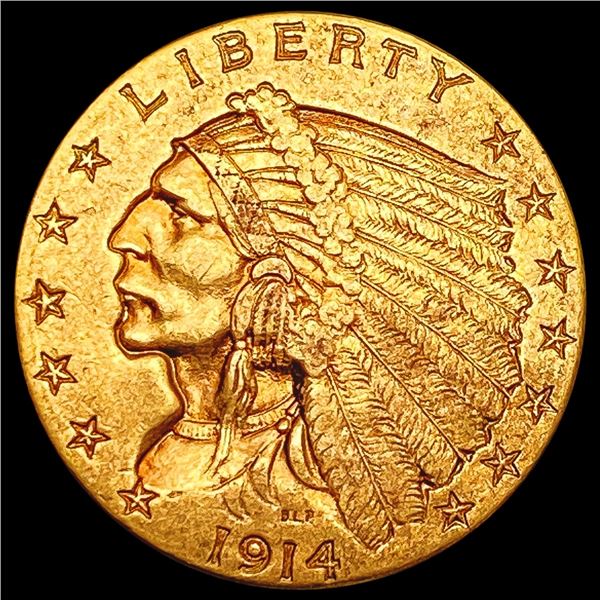 1914 $2.50 Gold Quarter Eagle NEARLY UNCIRCULATED