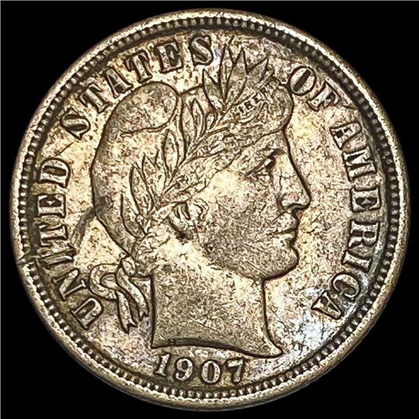 1907-D Barber Dime NEARLY UNCIRCULATED