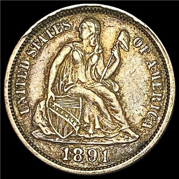1891-O Seated Liberty Dime LIGHTLY CIRCULATED