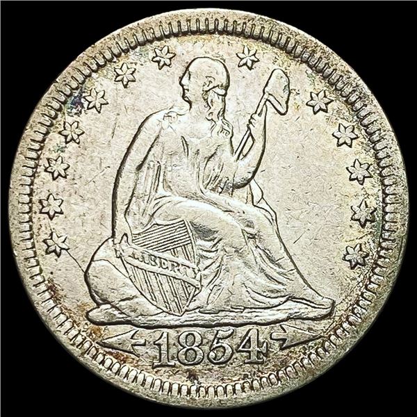 1854 Arrows Seated Liberty Quarter CLOSELY UNCIRCULATED