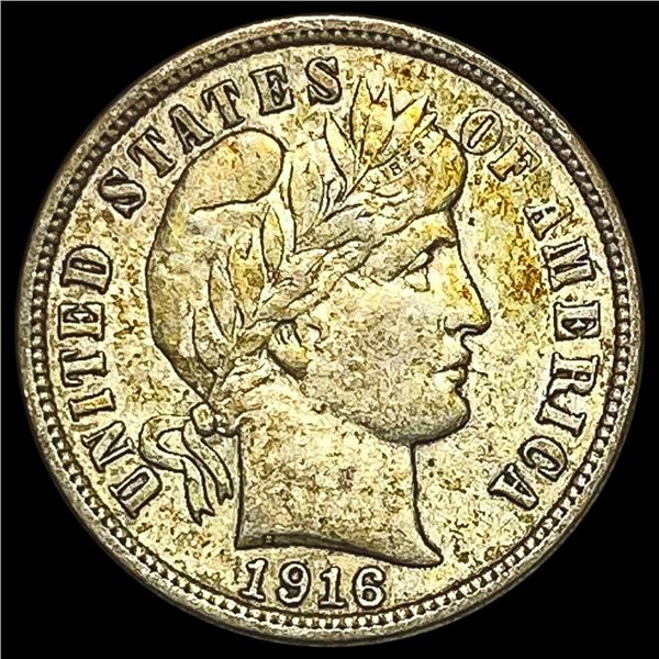 1916 Barber Dime CHOICE AU