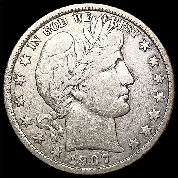 1907-D Barber Half Dollar LIGHTLY CIRCULATED