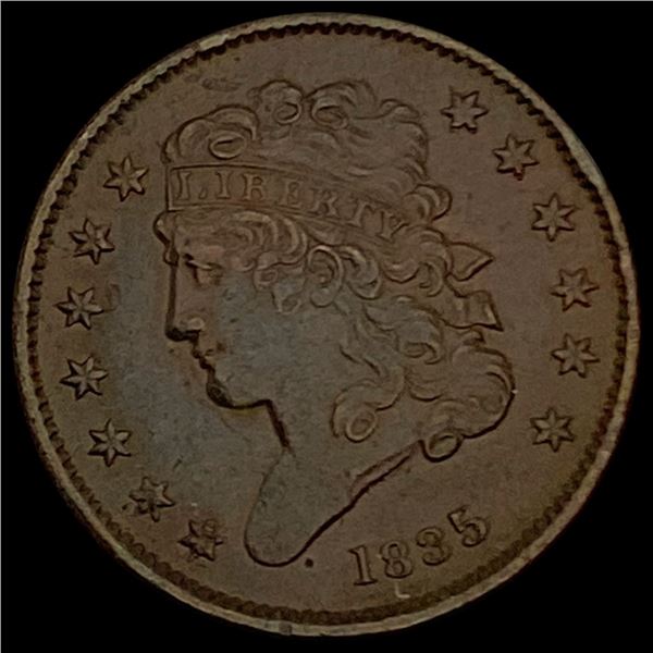 1835 Classic Head Half Cent CLOSELY UNCIRCULATED CLOSELY UNCIRCULATED