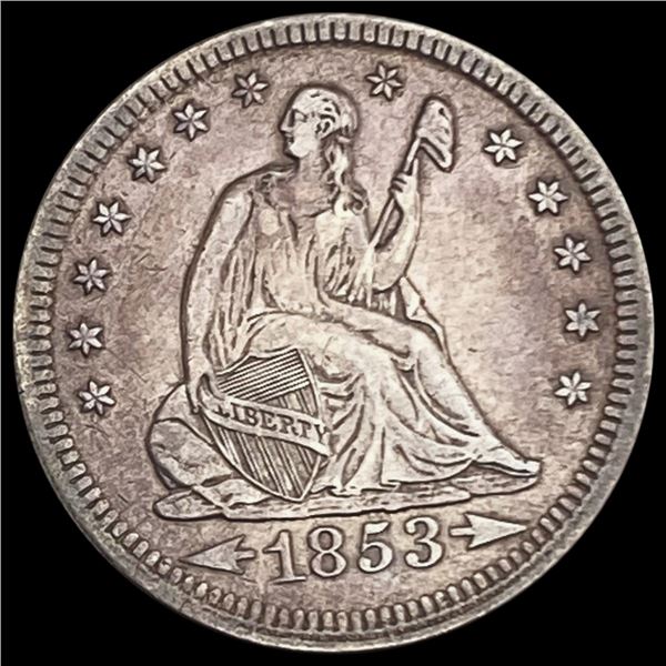 1853 Seated Liberty Quarter (Arrows). CLOSELY UNCI CLOSELY UNCIRCULATED