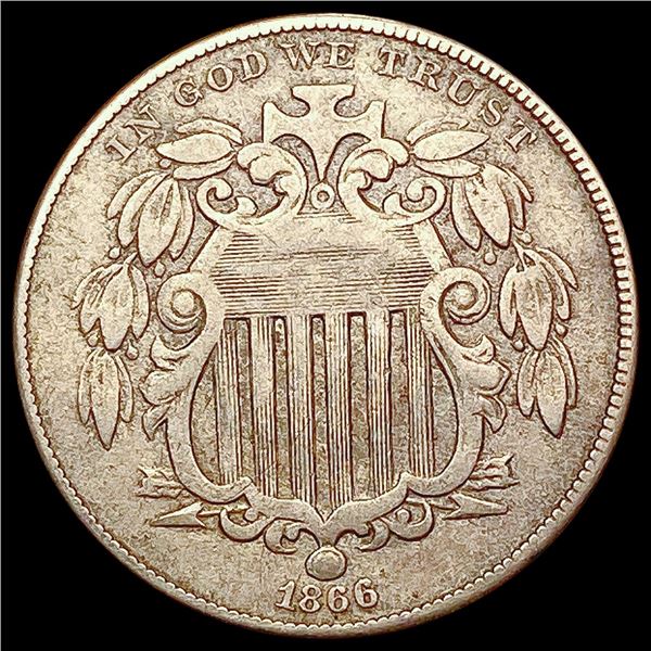 1866 Shield Nickel NEARLY UNCIRCULATED