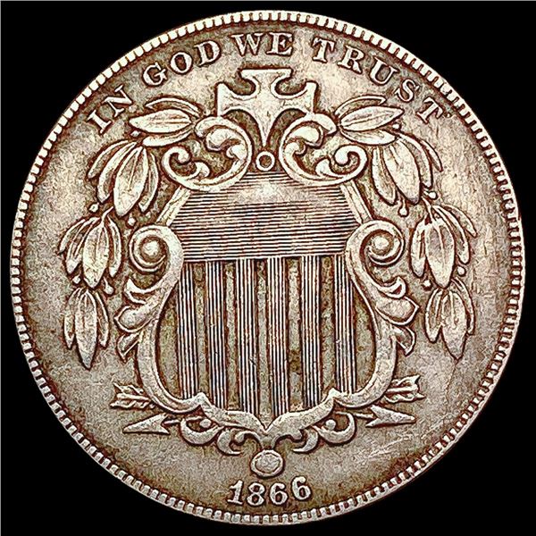 1866 Rays Shield Nickel LIGHTLY CIRCULATED