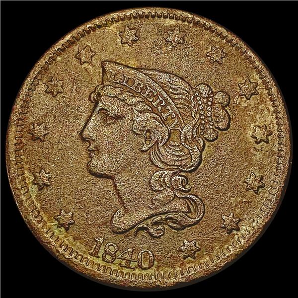 1840 Braided Hair Large Cent NEARLY UNCIRCULATED