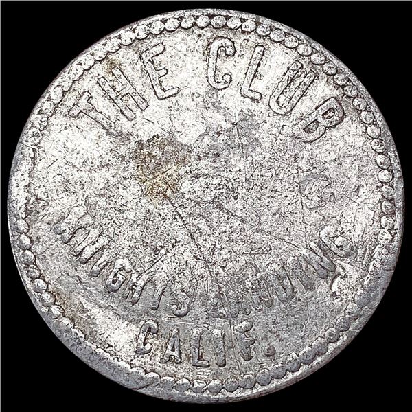 Ca. 1915 25C Token; The Club Knights Landing CA LIGHTLY CIRCULATED